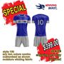 Picture of Lot of 20 Soccer Apparel (Jersey and Shorts) Custom Made for You with Numbers and Logo on Jersey. Style 109. Special