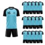 Picture of Lot of 15 Unisex Soccer Apparel (Jersey and Shorts) Custom Made for You in Any Ten Sizes with Numbers and Logo. Style 218