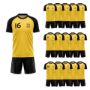 Picture of Lot of 15 Unisex Soccer Apparel (Jersey and Shorts) Custom Made for You in Any Ten Sizes with Numbers and Logo. Style 218