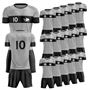 Picture of Lot of 15 Unisex Soccer Apparel (Jersey and Shorts) Custom Made for You in Any Ten Sizes with Numbers and Logo. Style 109