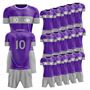 Picture of Lot of 15 Unisex Soccer Apparel (Jersey and Shorts) Custom Made for You in Any Ten Sizes with Numbers and Logo. Style 109