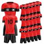Picture of Lot of 15 Unisex Soccer Apparel (Jersey and Shorts) Custom Made for You in Any Ten Sizes with Numbers and Logo. Style 109