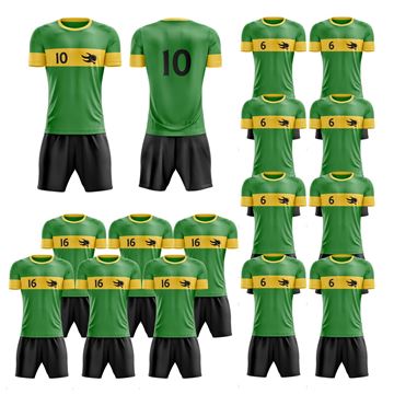 Picture of Lot of 15 Soccer Apparel (Jersey and Shorts) Custom Made for You with Numbers and Logo on Jersey. Style 109. Special