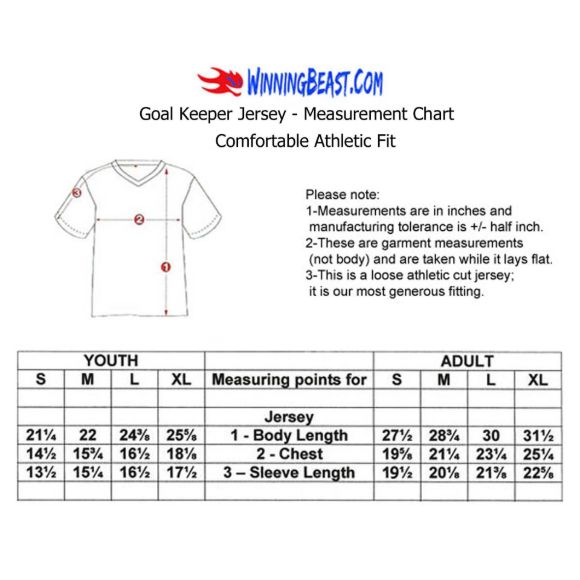 Picture of Goalie Jersey with Padded Elbows, Lightweight Fabric, US Standard Size & Full Sleeves Unisex Soccer Shirt