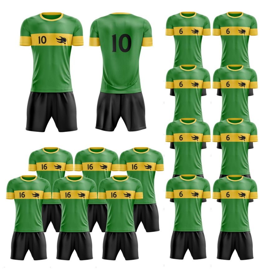 Picture of Lot of 15 Soccer Apparel (Jersey and Shorts) Custom Made for You with Numbers and Logo on Jersey. Style 109. Special