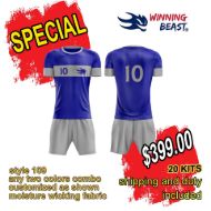 Picture of Lot of 20 Soccer Apparel (Jersey and Shorts) Custom Made for You with Numbers and Logo on Jersey. Style 109. Special