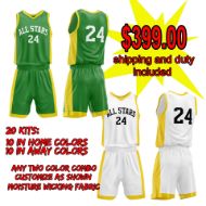 Picture of Lot of 20 Basketball Apparel (Jersey and Shorts) Custom Made for You with Numbers and Team Name. Style 514. Special