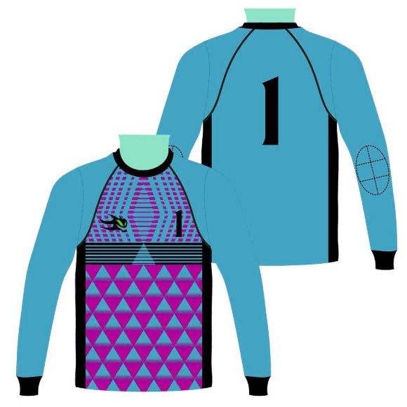 Picture of Goalie Jersey with Padded Elbows, Lightweight Fabric, US Standard Size & Full Sleeves Unisex Soccer Shirt