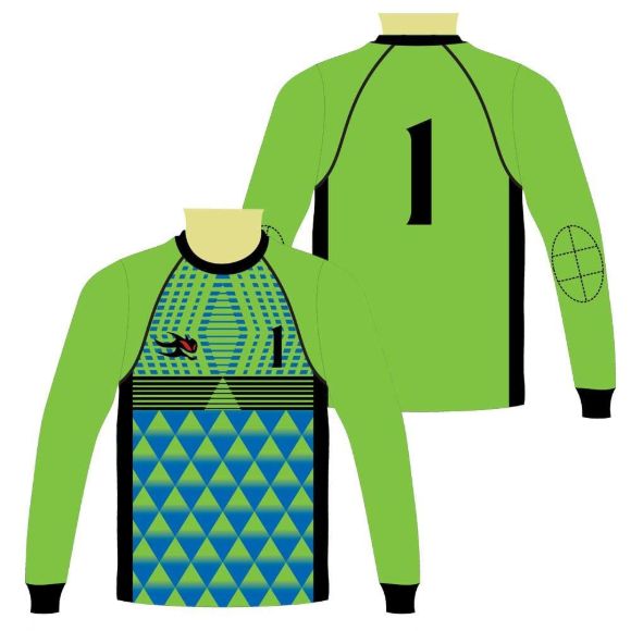 Picture of Goalie Jersey with Padded Elbows, Lightweight Fabric, US Standard Size & Full Sleeves Unisex Soccer Shirt