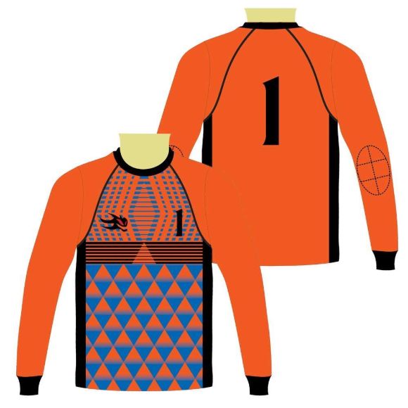 Picture of Goalie Jersey with Padded Elbows, Lightweight Fabric, US Standard Size & Full Sleeves Unisex Soccer Shirt