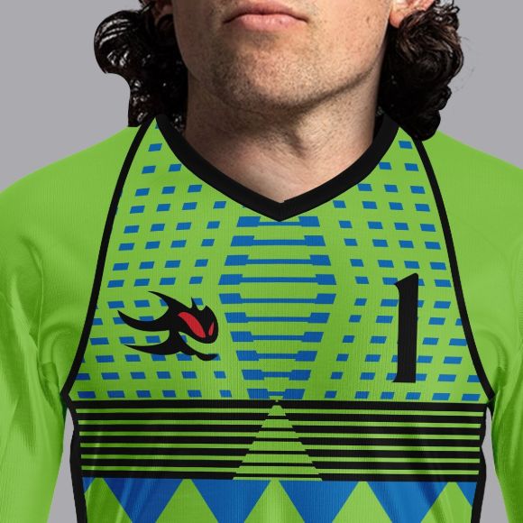 Picture of Goalie Jersey with Padded Elbows, Lightweight Fabric, US Standard Size & Full Sleeves Unisex Soccer Shirt