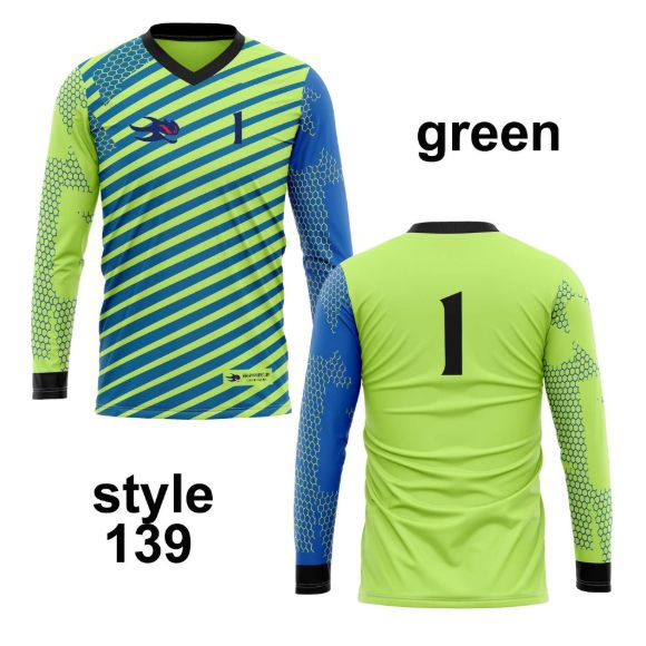 Picture of Goal Keeper Jersey with Padded Elbows, Lightweight Fabric, Sublimated Design and Full Sleeves. Unisex Soccer Shirt.