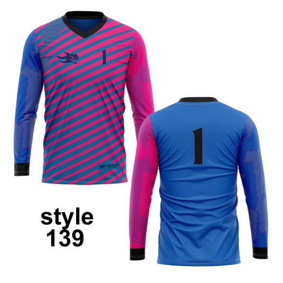 Picture of Goal Keeper Jersey with Padded Elbows, Lightweight Fabric, Sublimated Design and Full Sleeves. Unisex Soccer Shirt.