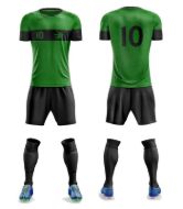Picture of Custom Made Soccer Game Uniform Kits with Team Logo and Player Numbers. Style 109C.