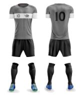 Picture of Custom Made Soccer Game Uniform Kits with Team Logo and Player Numbers. Style 109C.
